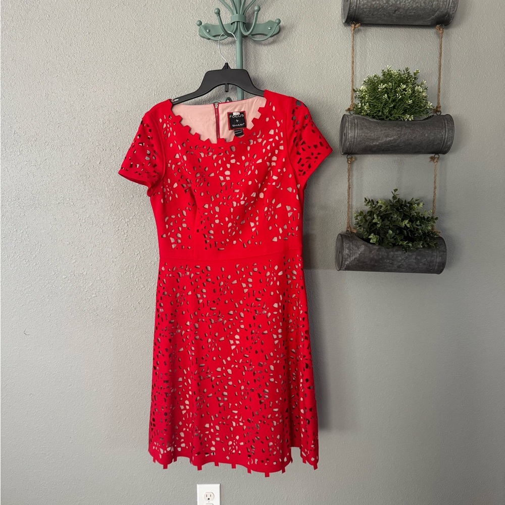 Chic Scarlet Lace Mini Dress size 10